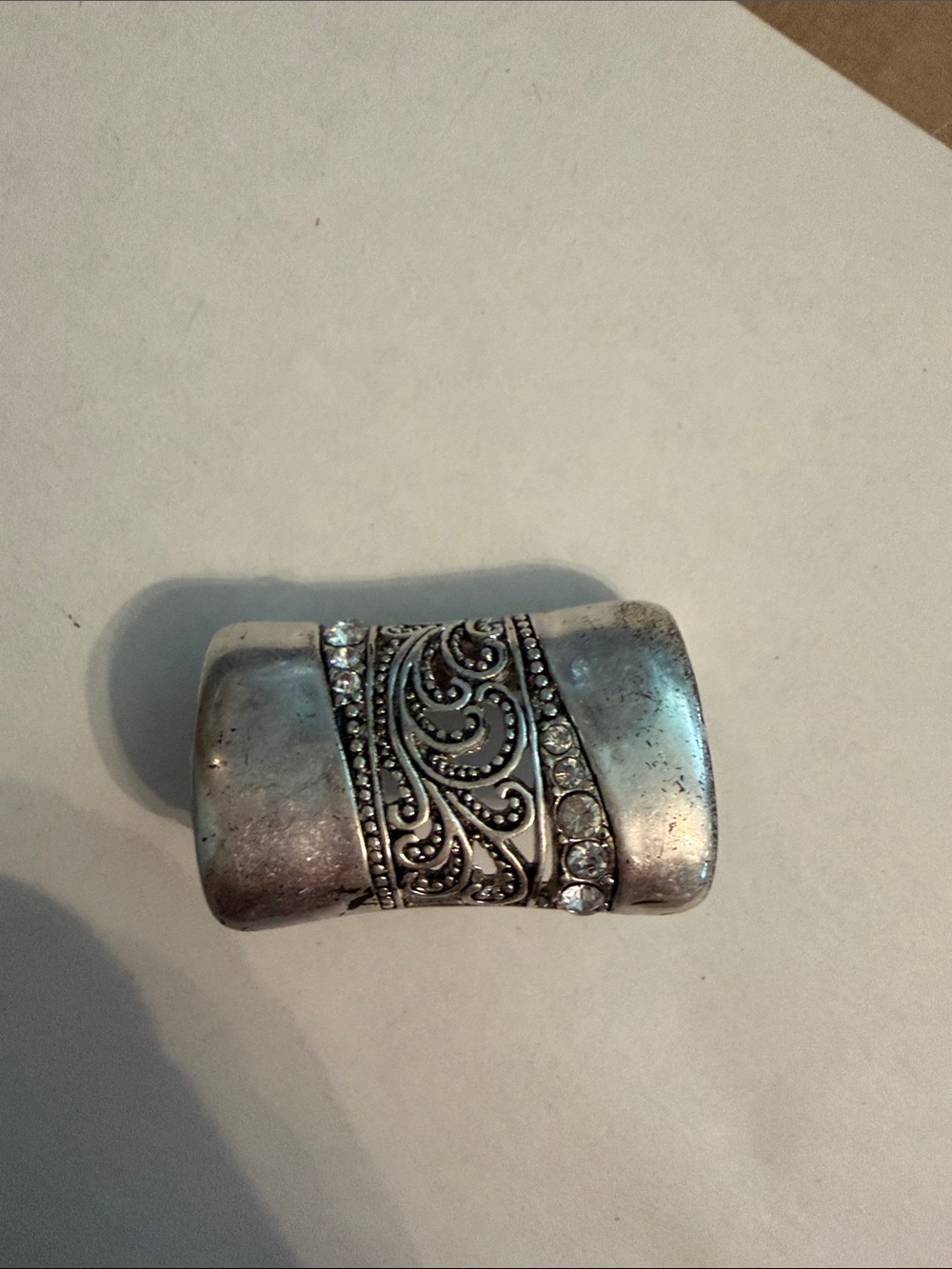 Vintage Silver-Tone Ornate Filigree Slide Connector